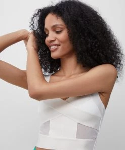 French Connection Tella Wrapped Jersey Crop Top Sale