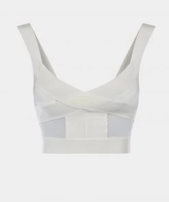 French Connection Tella Wrapped Jersey Crop Top Sale