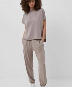 French Connection Renya Cupro Drawstring Hem Top Tops
