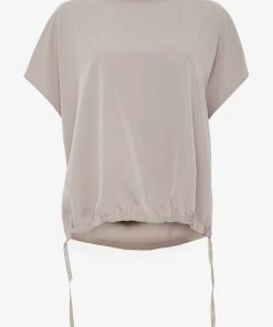 French Connection Renya Cupro Drawstring Hem Top Tops
