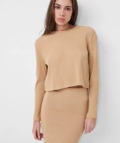 French Connection Sale Tommy Ribbed Crop Top