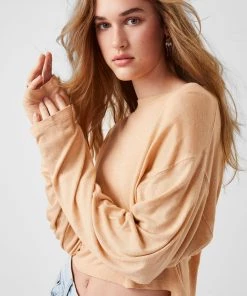 French Connection Tassa Linen Jersey Top Sale