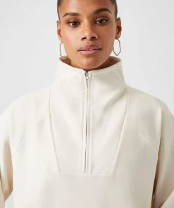 French Connection Sale Vilma Jersey Half-Zip Raglan Top