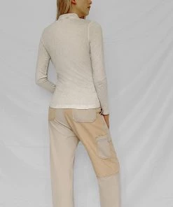 French Connection Tassa Linen Jersey High-Neck Top