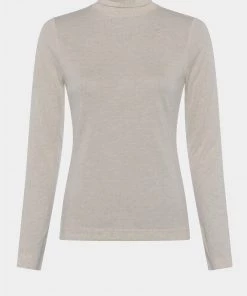 French Connection Tassa Linen Jersey High-Neck Top