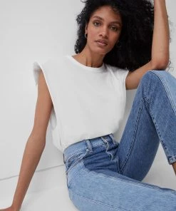 French Connection Shoulder Pad Jersey Tank Top