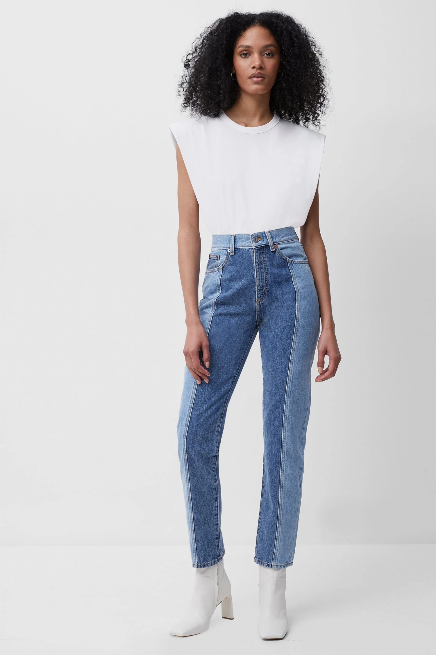 French Connection Shoulder Pad Jersey Tank Top 4 French Connection Shoulder Pad Jersey Tank Top