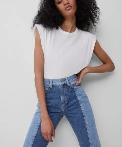 French Connection Shoulder Pad Jersey Tank Top 9 French Connection Shoulder Pad Jersey Tank Top