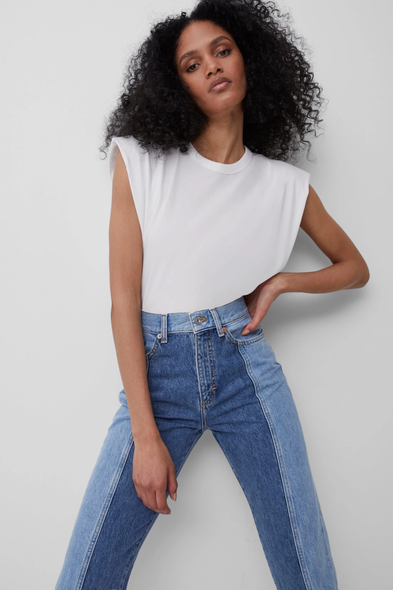 French Connection Shoulder Pad Jersey Tank Top 5 French Connection Shoulder Pad Jersey Tank Top