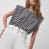 French Connection Shoulder Pad Striped Jersey Tank Top View All