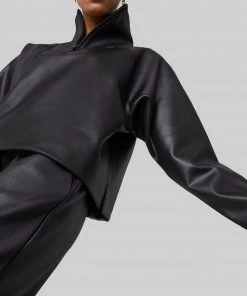 French Connection Maka Leather Look Jersey Top Sale 9 French Connection Maka Leather Look Jersey Top Sale