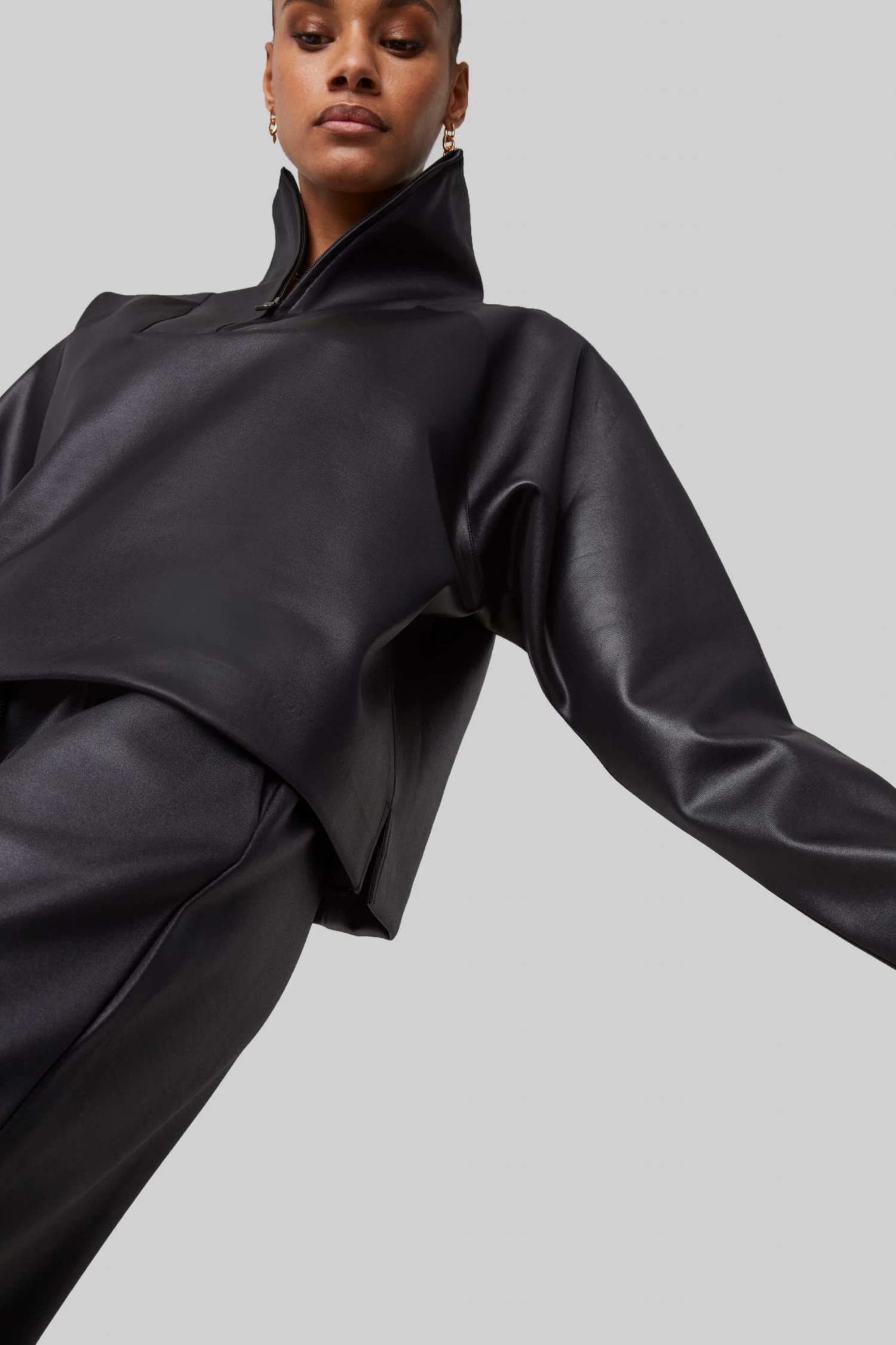 French Connection Maka Leather Look Jersey Top Sale 5 French Connection Maka Leather Look Jersey Top Sale