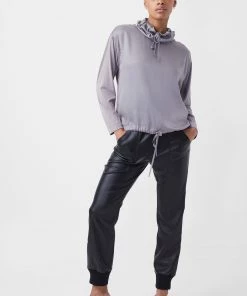 French Connection Renya Cupro Mixed Media Sweatshirt 8 French Connection Renya Cupro Mixed Media Sweatshirt