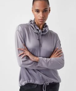 French Connection Renya Cupro Mixed Media Sweatshirt