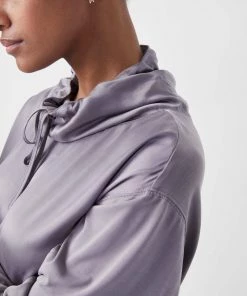 French Connection Renya Cupro Mixed Media Sweatshirt