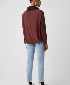 French Connection Renya Cupro Mixed Media Sweatshirt Sale