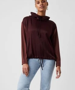 French Connection Renya Cupro Mixed Media Sweatshirt Sale