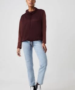 French Connection Renya Cupro Mixed Media Sweatshirt Sale