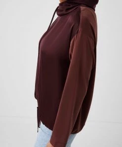 French Connection Renya Cupro Mixed Media Sweatshirt Sale