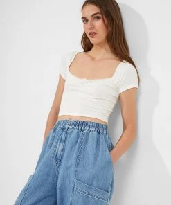 French Connection Valentina Jersey Cap-Sleeve Top Sale