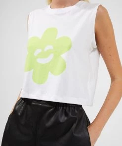 French Connection Smiley Flower Graphic Organic Tank Top
