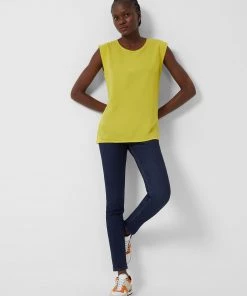 French Connection Tops Crepe Light Cap-Sleeve Top