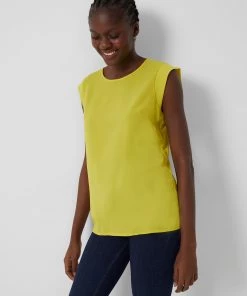 French Connection Tops Crepe Light Cap-Sleeve Top