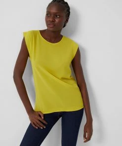 French Connection Tops Crepe Light Cap-Sleeve Top