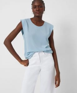French Connection Crepe Light Cap-Sleeve Top