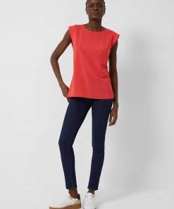 French Connection Crepe Light Cap-Sleeve Top Tops