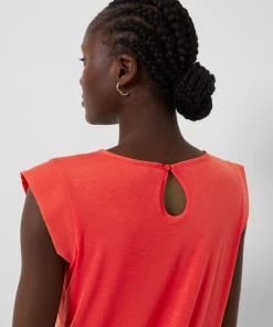 French Connection Crepe Light Cap-Sleeve Top Tops