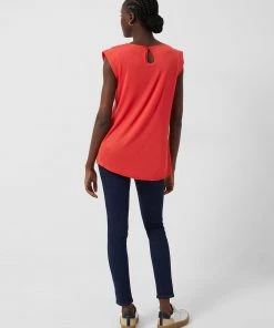 French Connection Crepe Light Cap-Sleeve Top Tops
