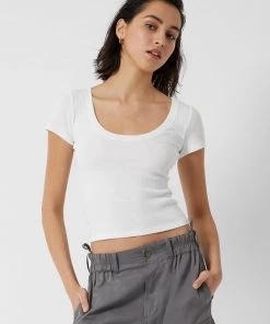 French Connection Tommy Rib Solid Top Tops
