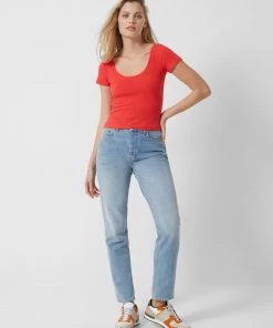 French Connection Tops Tommy Rib Solid Top