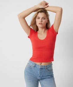 French Connection Tops Tommy Rib Solid Top