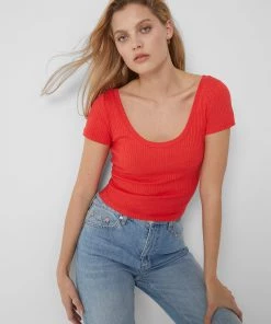 French Connection Tops Tommy Rib Solid Top