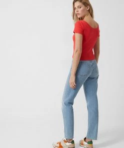 French Connection Tops Tommy Rib Solid Top