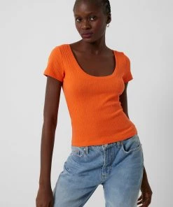 French Connection Tops Tommy Rib Solid Top