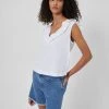French Connection Perinne Organic V Neck Ruffle Top