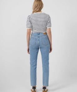 French Connection Striped Puff-Sleeved Top Tops