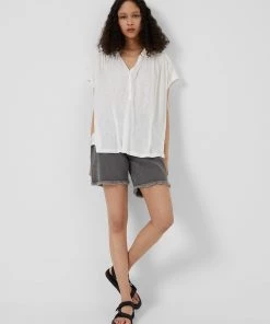 French Connection New In Protea Mix Media Polo Shirt