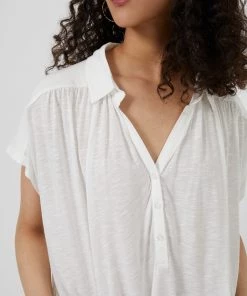 French Connection New In Protea Mix Media Polo Shirt