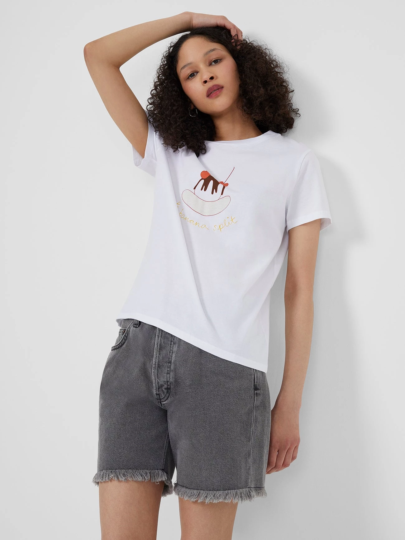 French Connection La Banana Split Graphic Organic T-Shirt New In 3 French Connection La Banana Split Graphic Organic T-Shirt New In