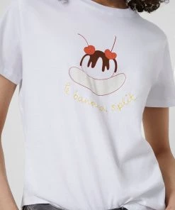 French Connection La Banana Split Graphic Organic T-Shirt New In 8 French Connection La Banana Split Graphic Organic T-Shirt New In