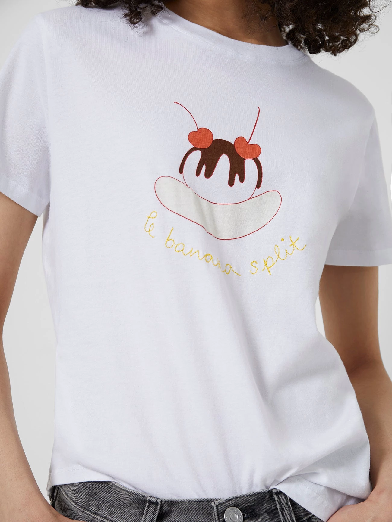 French Connection La Banana Split Graphic Organic T-Shirt New In 4 French Connection La Banana Split Graphic Organic T-Shirt New In
