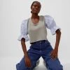 French Connection Peonia Organic Mix Media Jersey Top Sale