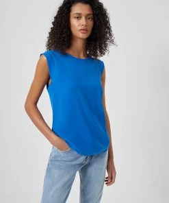 French Connection New In Crepe Light Capped Sleeve Top