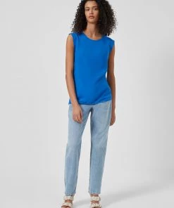 French Connection New In Crepe Light Capped Sleeve Top