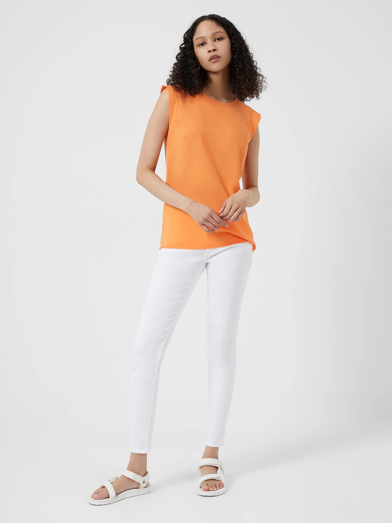 French Connection Crepe Light Capped Sleeve Top New In 5 French Connection Crepe Light Capped Sleeve Top New In