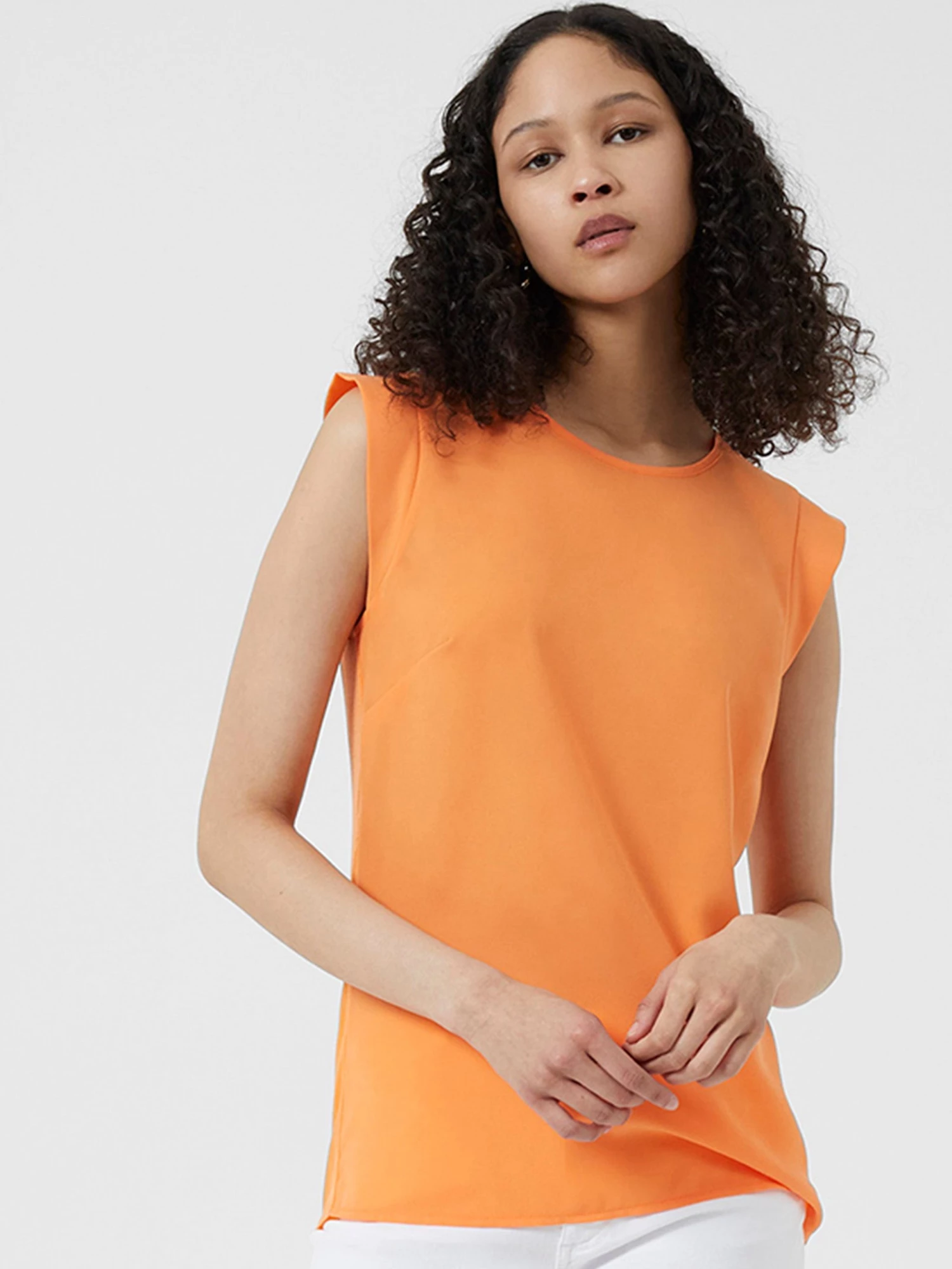 French Connection Crepe Light Capped Sleeve Top New In 3 French Connection Crepe Light Capped Sleeve Top New In